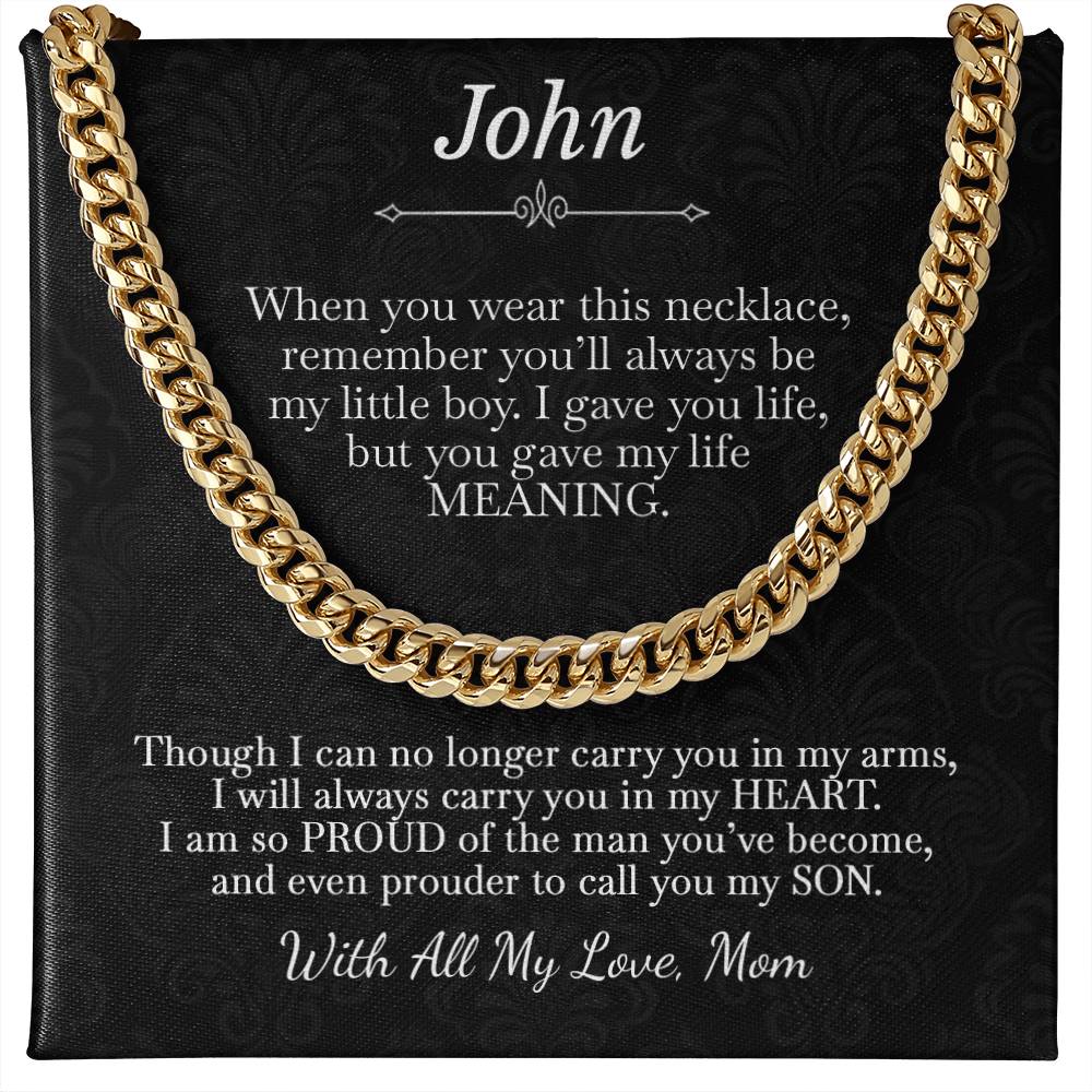 To My Son Custom Message Necklace from Mom - c542a25