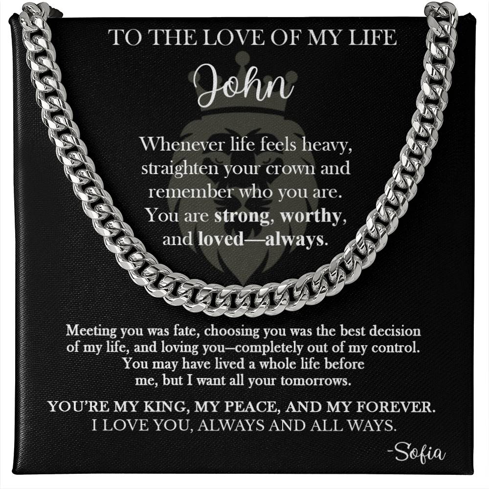 To My King - Personalized Husband Necklace Gift - c529a25