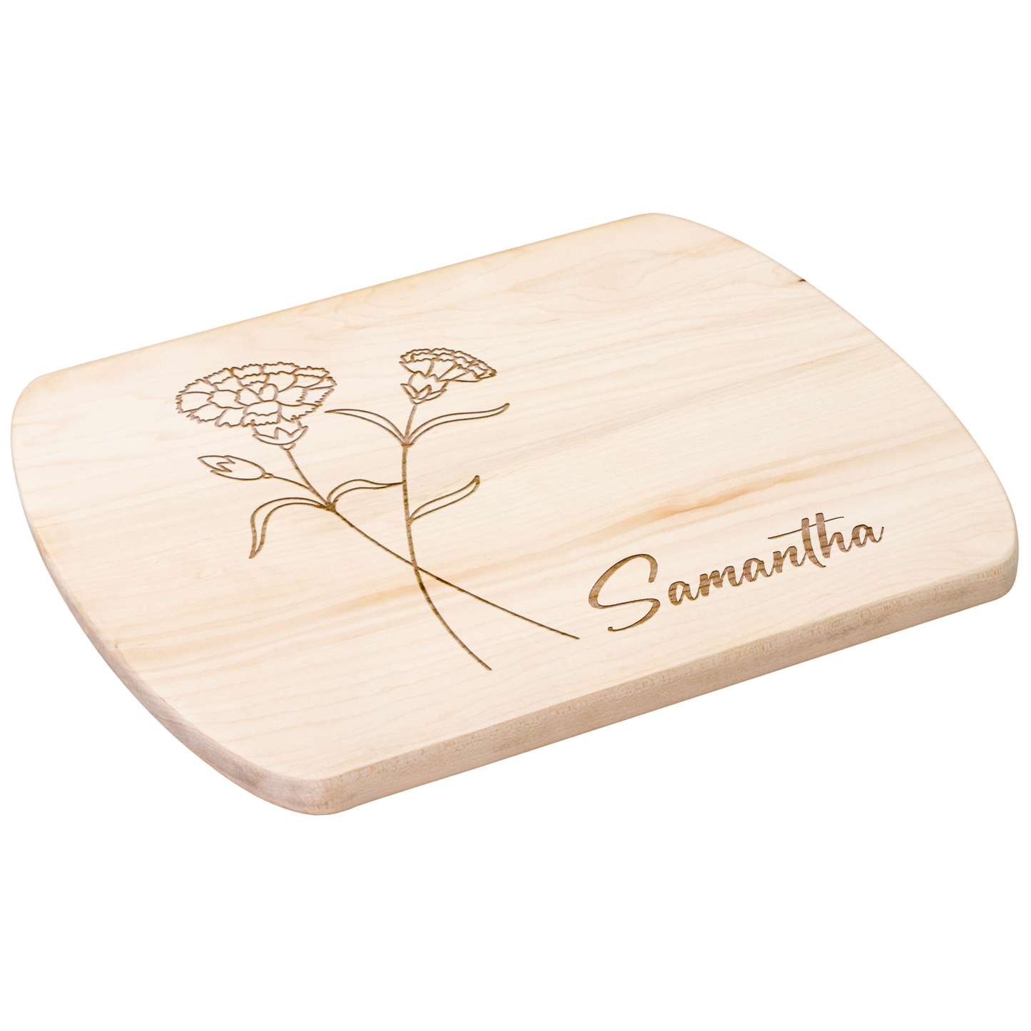 Birth Flower Cutting Board with Name - c404a25