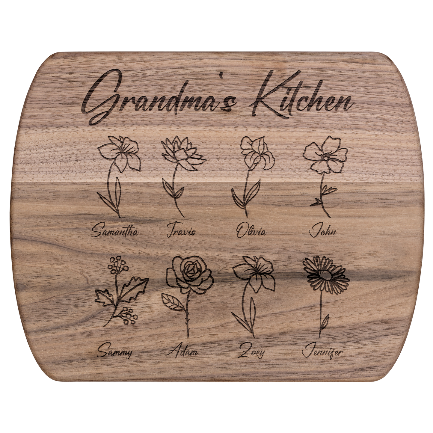 Custom Grandma’s Kitchen Cutting Board with Grandkids - c410a25