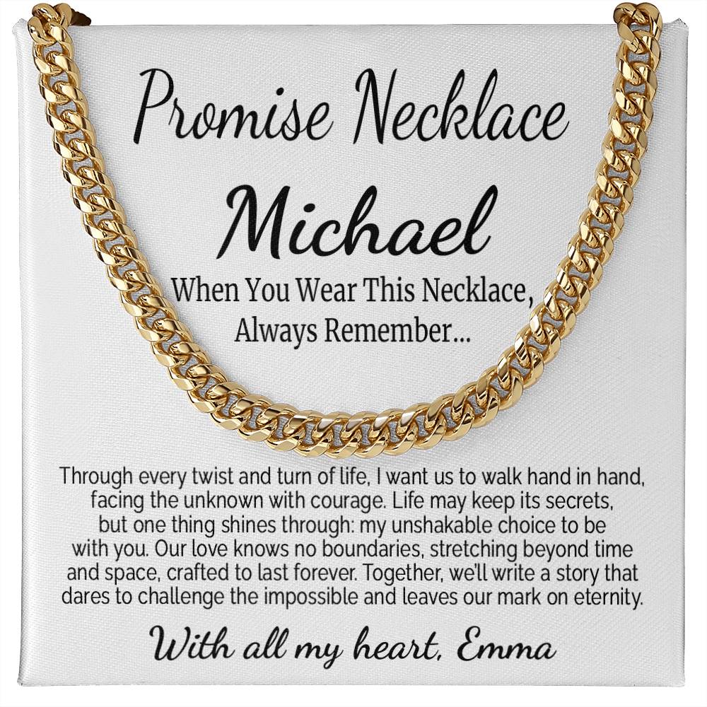 To My Fiancé Promise Necklace With Custom Message - c478a25