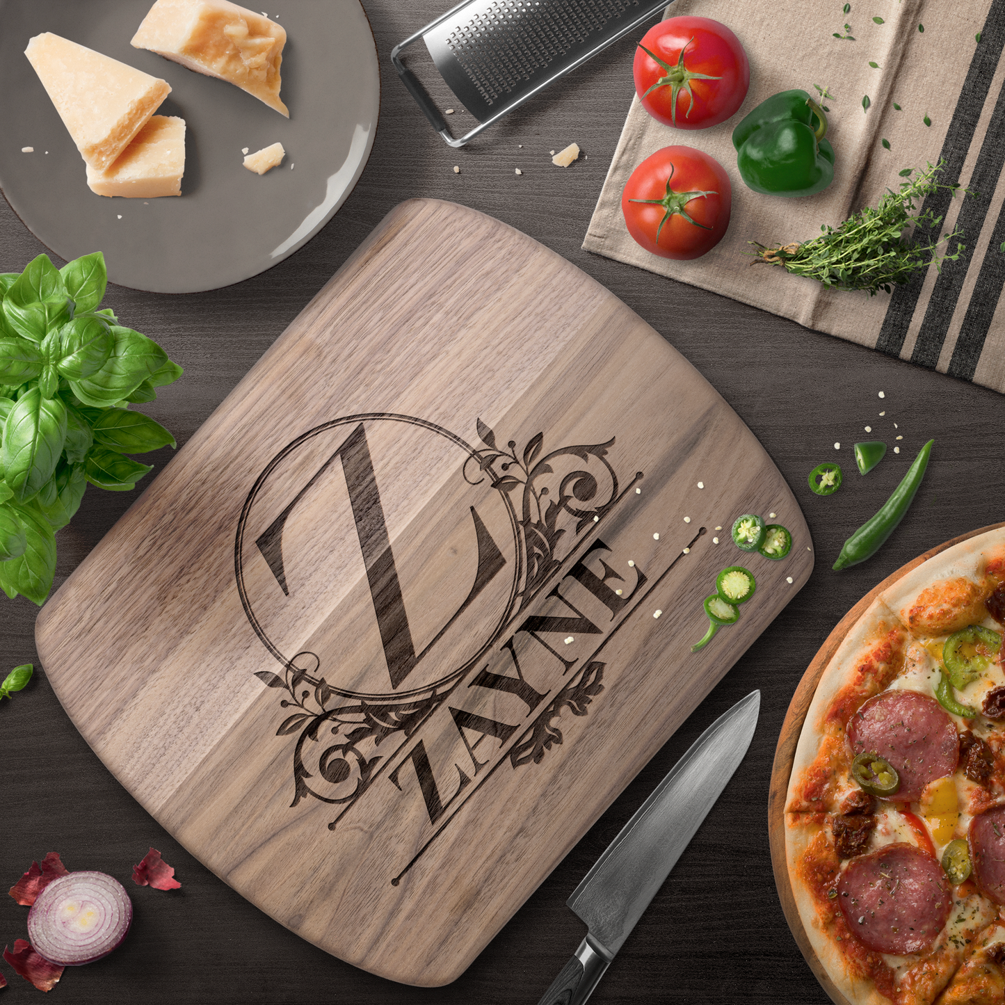 Engraved Initial & Name Cutting Board - c434a25