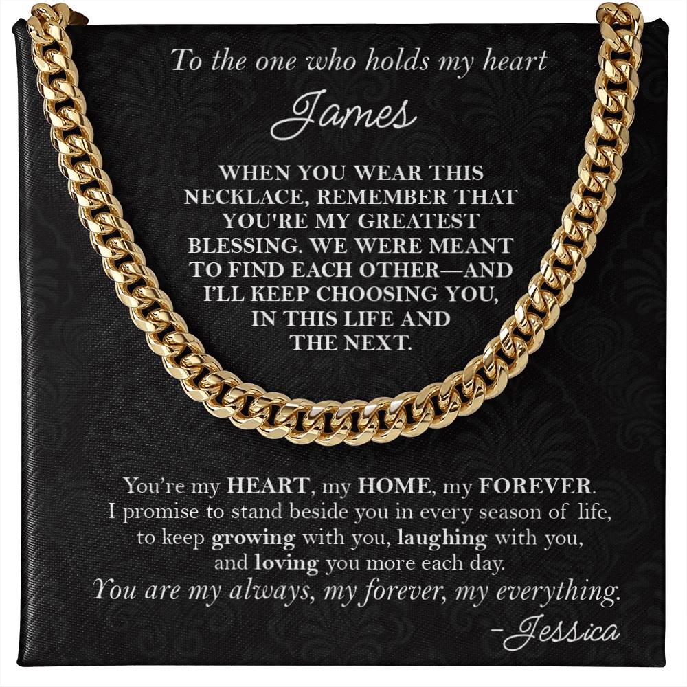 To the One Who Holds My Heart - Husband Gift Necklace - c526a25