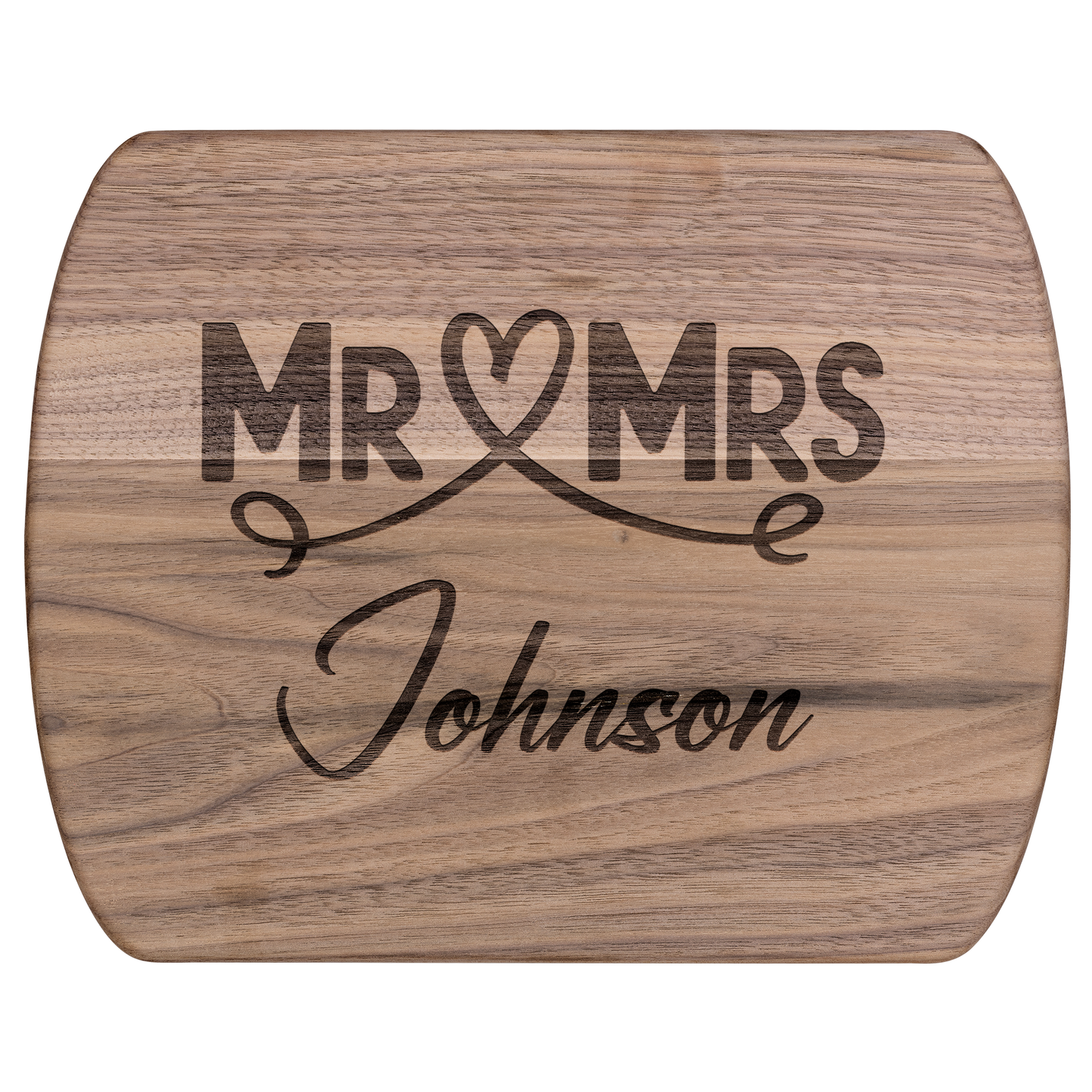 Engraved Mr & Mrs Cutting Board with Last Name - c459a25