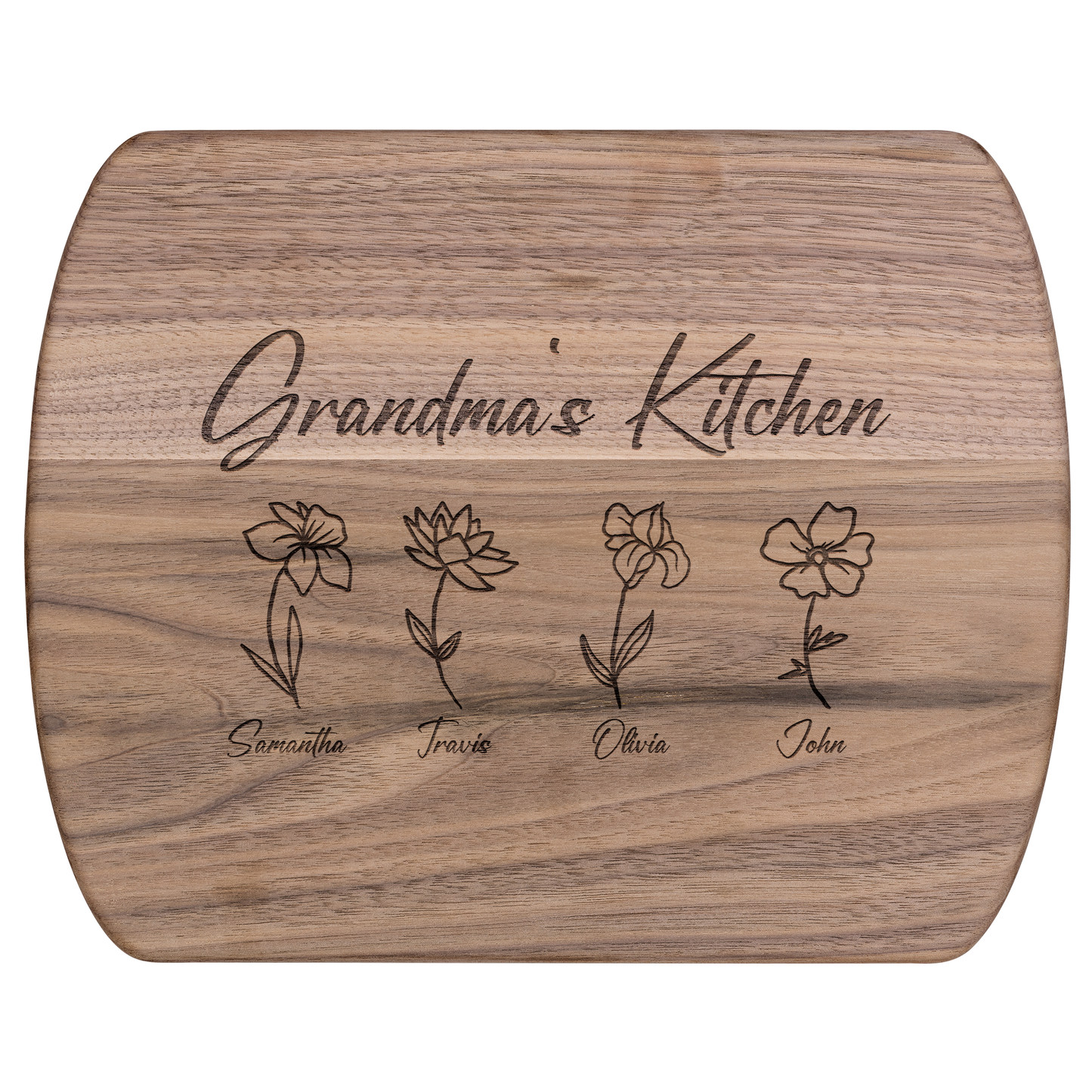 Custom Grandma’s Kitchen Cutting Board with Grandkids - c410a25