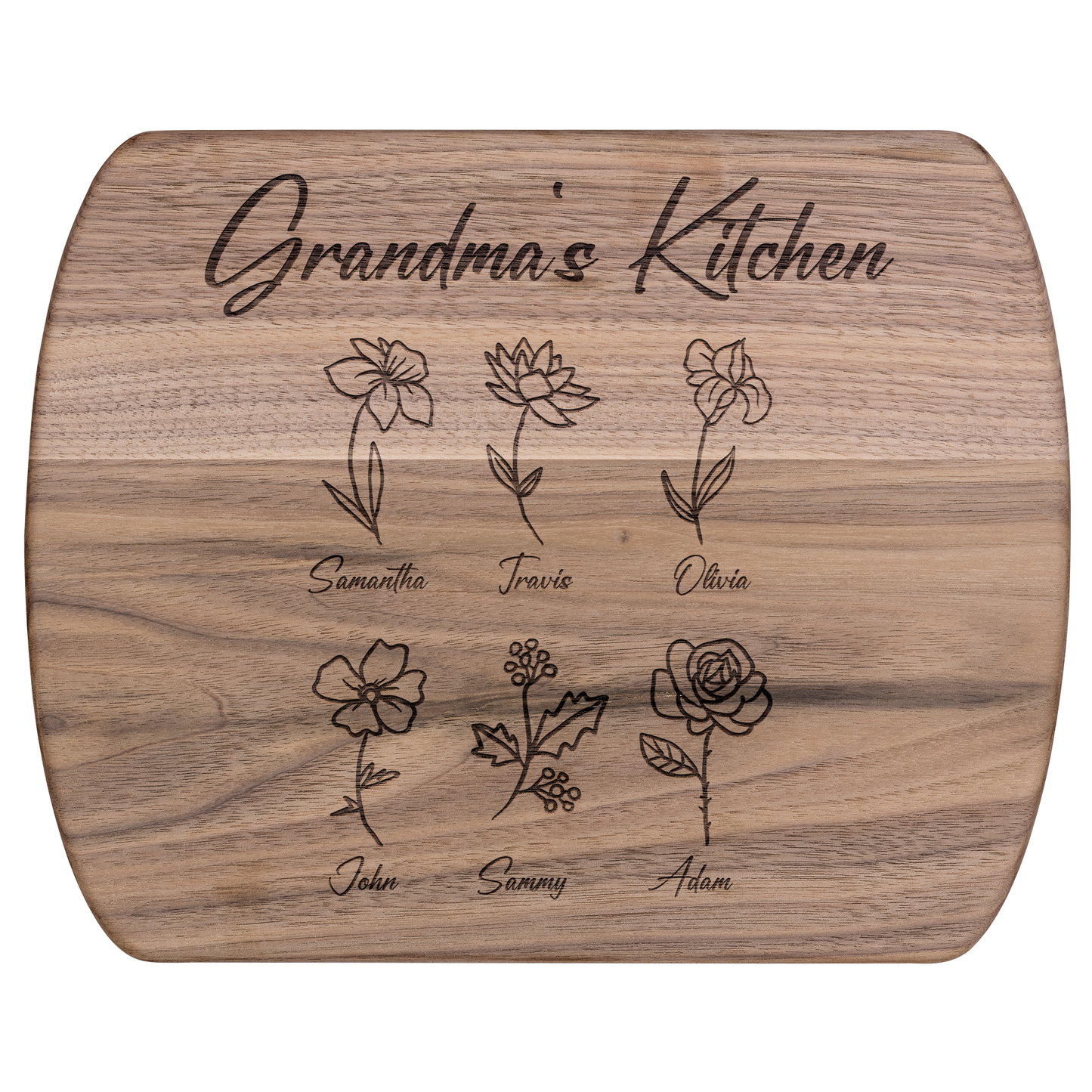 Custom Grandma’s Kitchen Cutting Board with Grandkids - c410a25