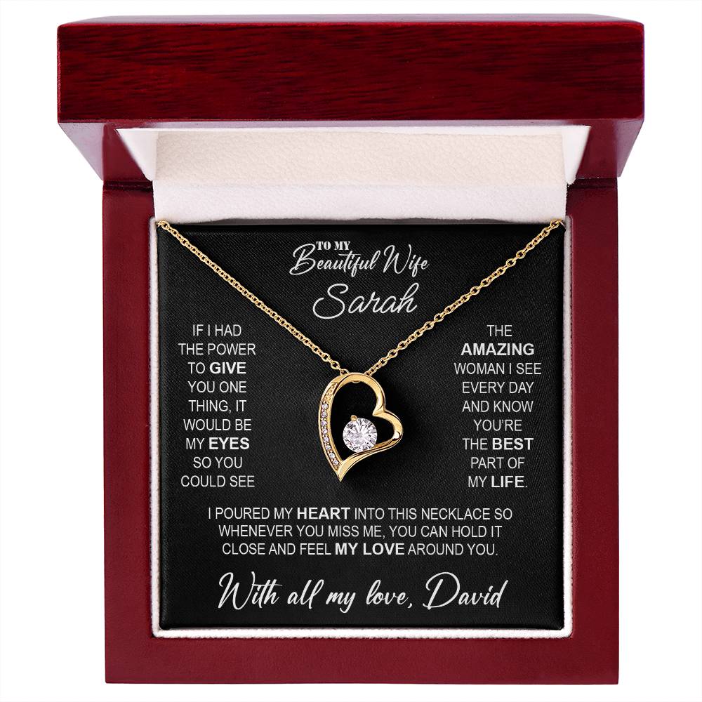 To My Beautiful Wife - Necklace with Deep Love & Vision Message - c483a25