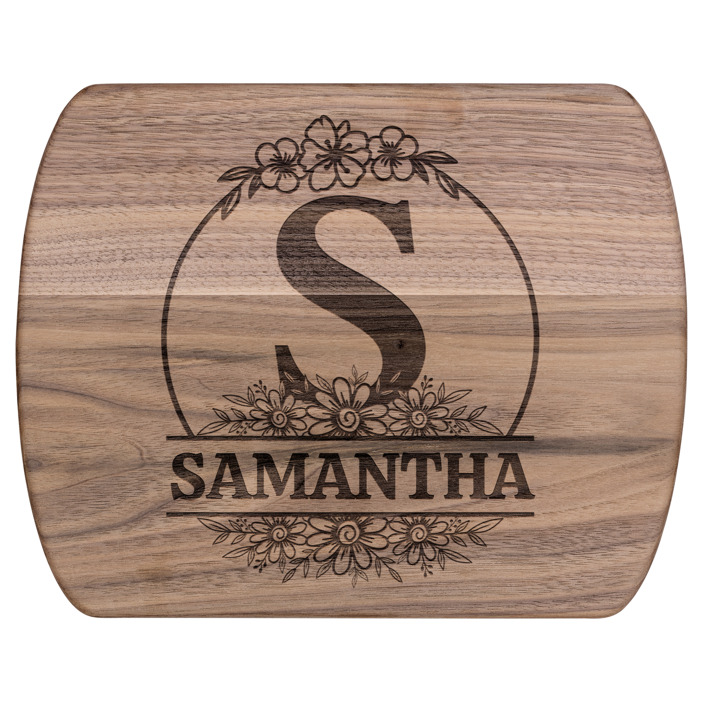 Personalized Floral Monogram Cutting Board with Name - c400a25
