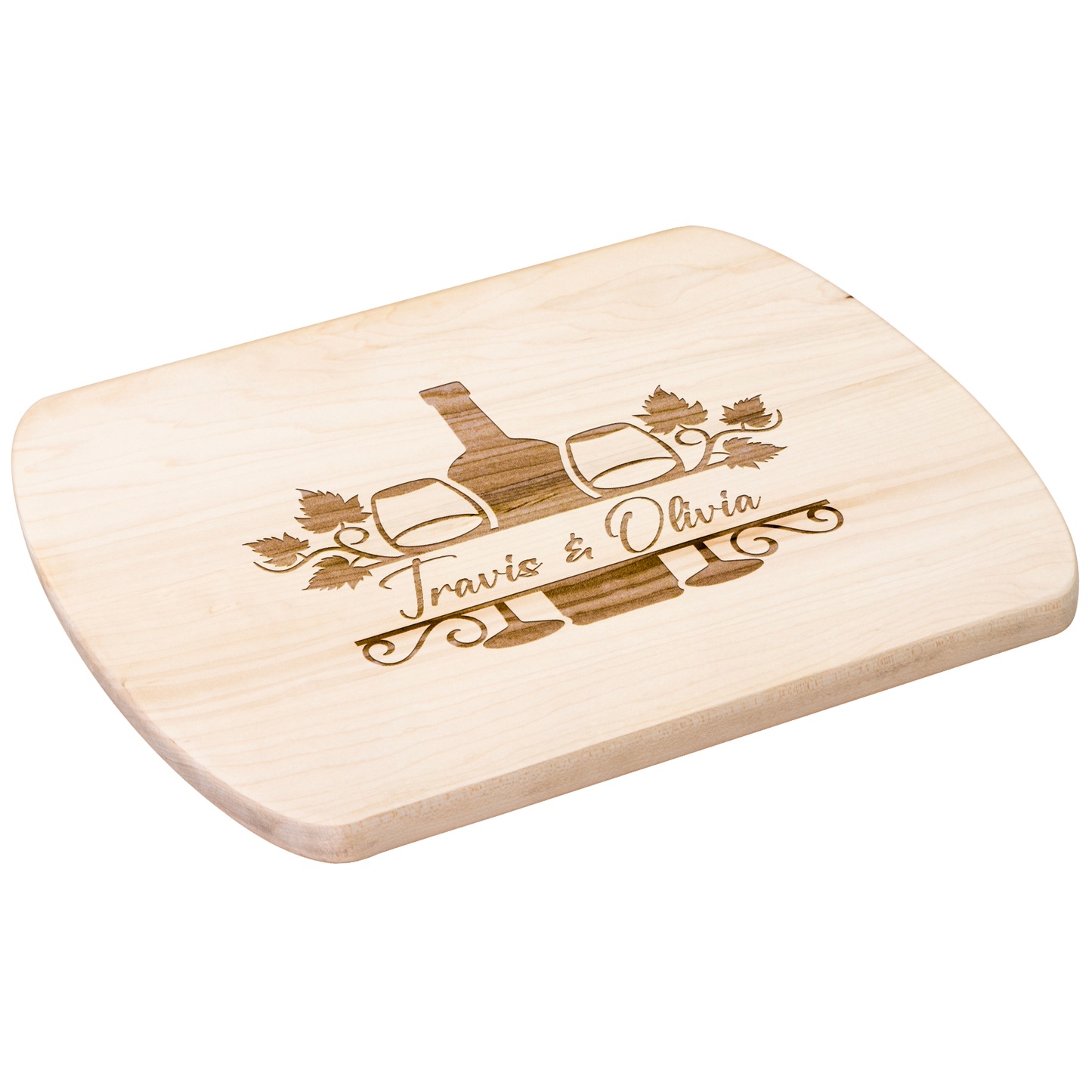 Custom Wine Bottle & Glasses Cutting Board with Names - c413a25