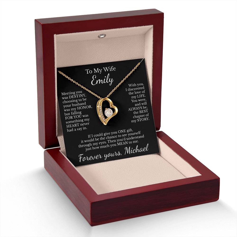 To My Wife - Necklace with Destiny & Love Story Message - c482a25