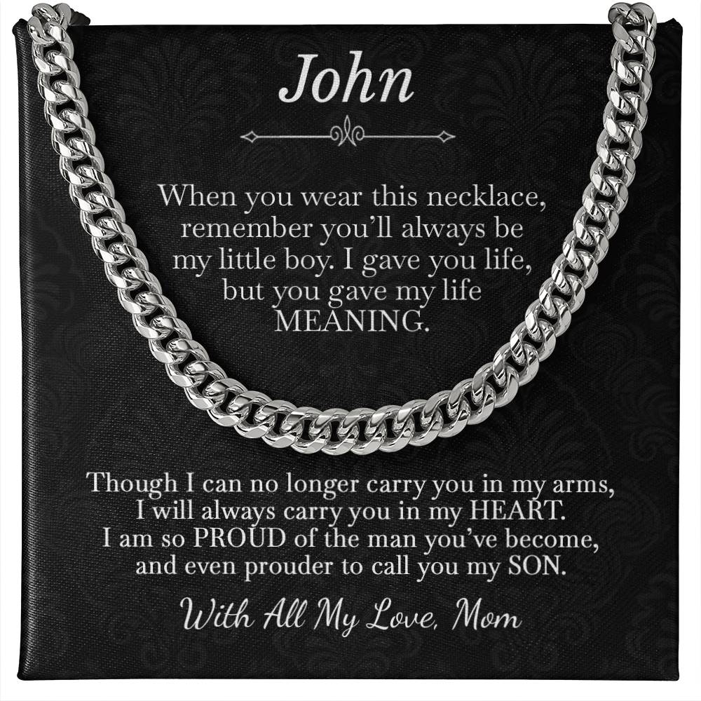 To My Son Custom Message Necklace from Mom - c542a25