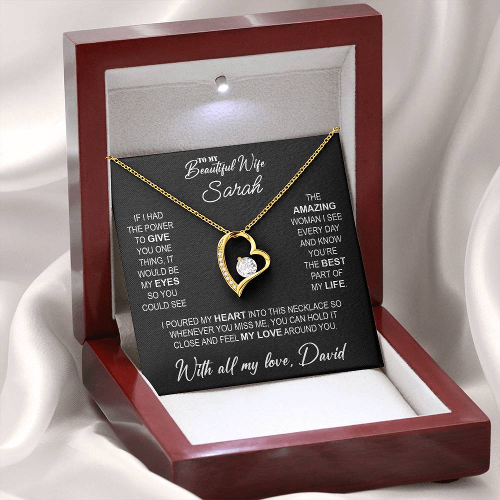 To My Beautiful Wife - Necklace with Deep Love & Vision Message - c483a25
