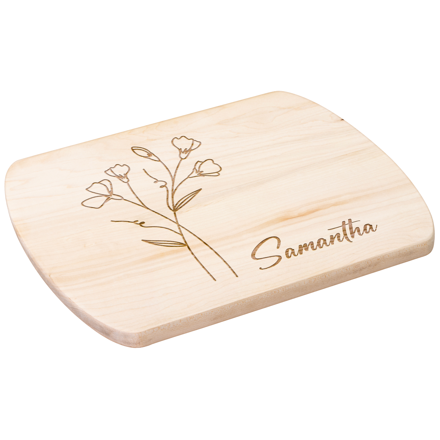 Custom Name Cutting Board with Birth Month Flower - c398a25