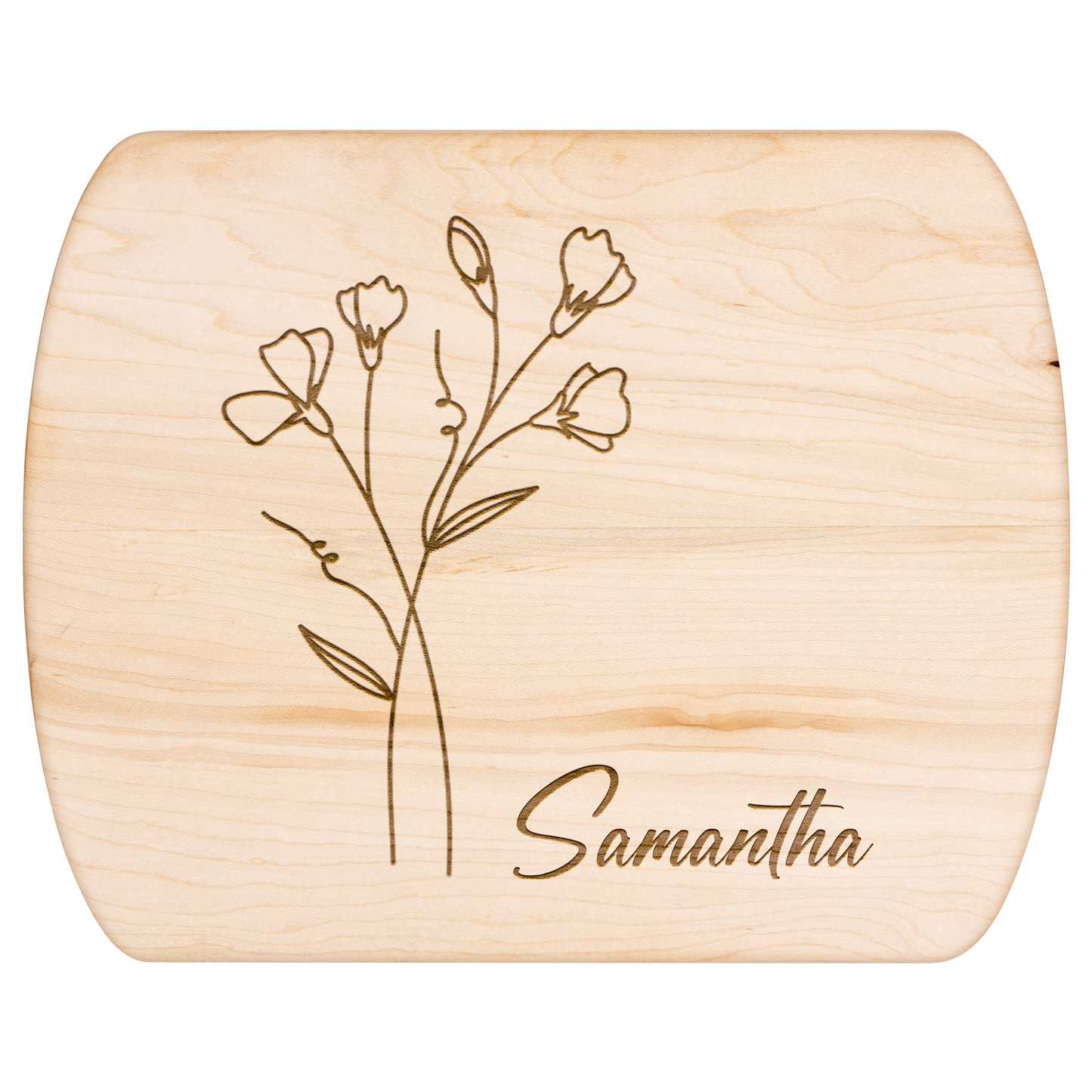 Custom Name Cutting Board with Birth Month Flower - c398a25