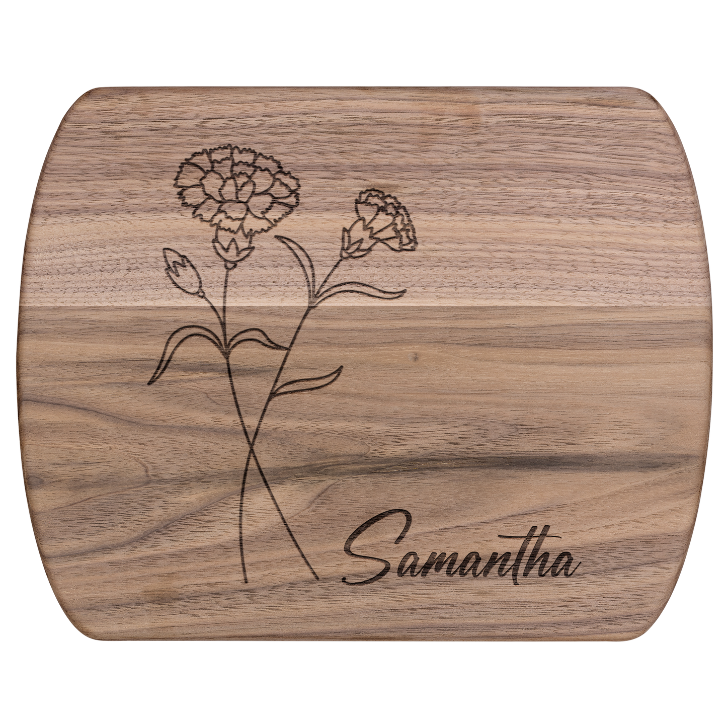 Birth Flower Cutting Board with Name - c404a25