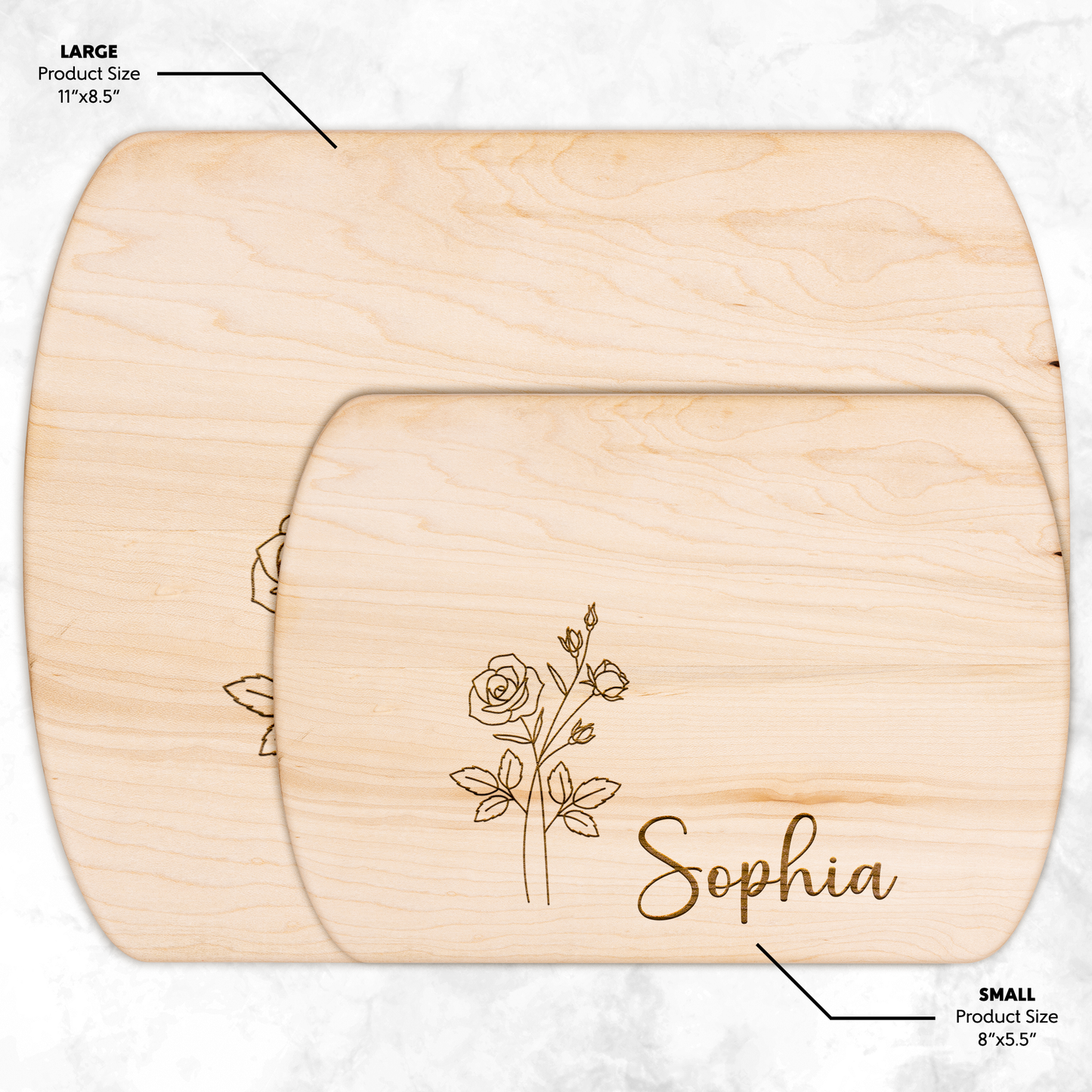 Personalized Cutting Board with Name & Birth Flower - c407a25