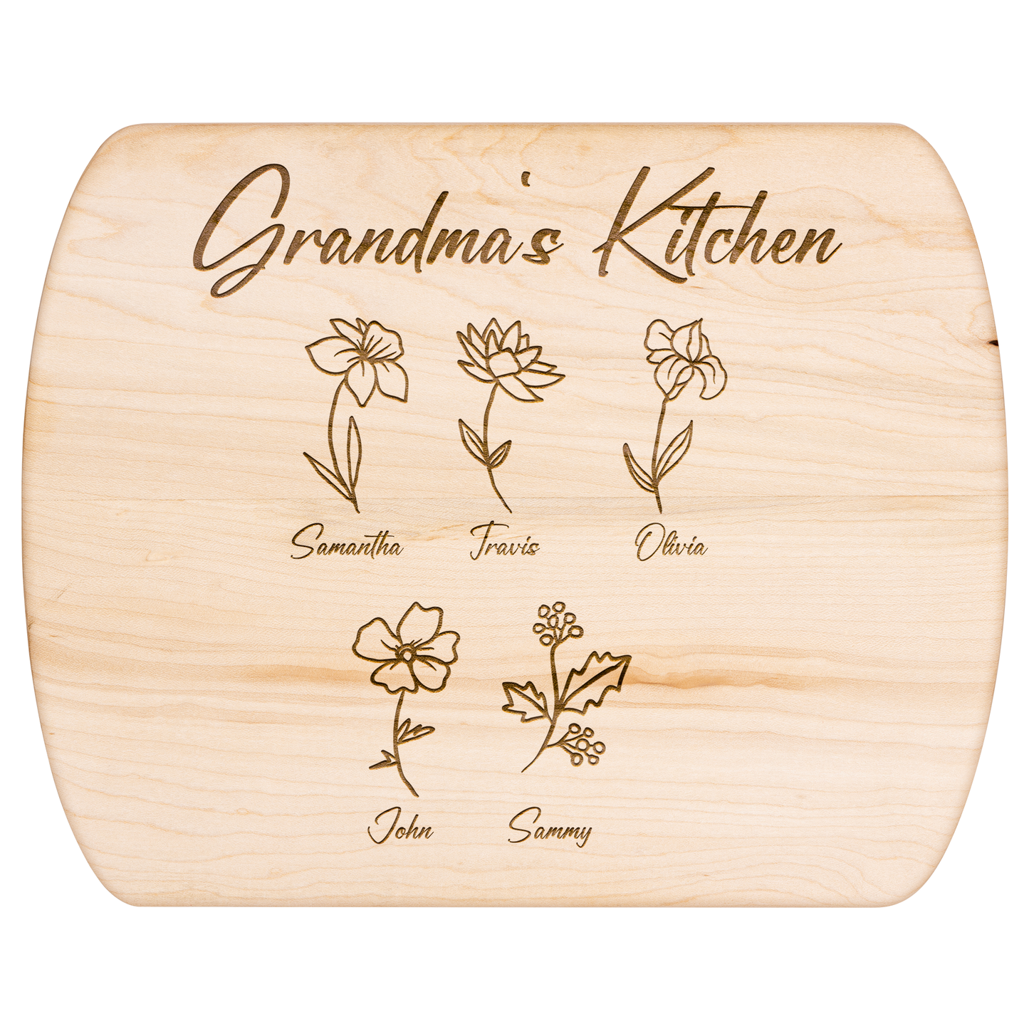 Custom Grandma’s Kitchen Cutting Board with Grandkids - c410a25