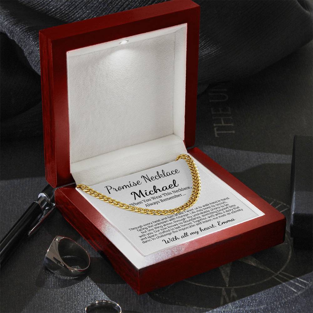 To My Fiancé Promise Necklace With Custom Message - c478a25