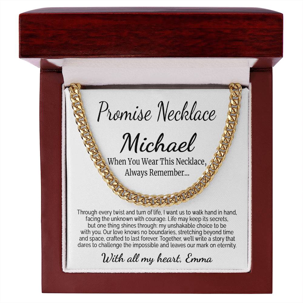 To My Fiancé Promise Necklace With Custom Message - c478a25