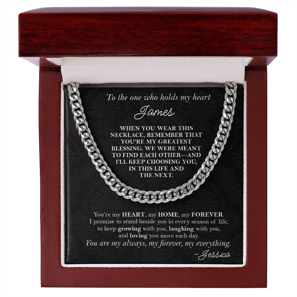 To the One Who Holds My Heart - Husband Gift Necklace - c526a25