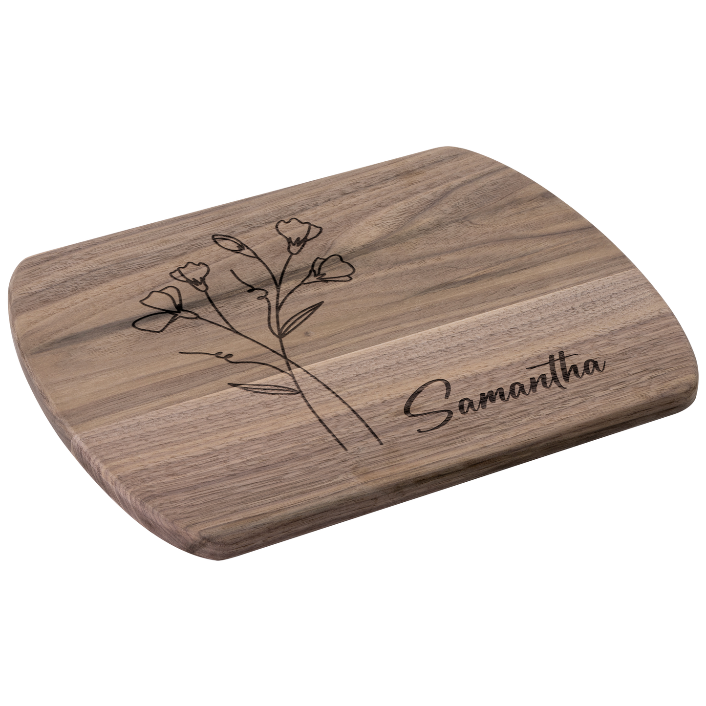 Custom Name Cutting Board with Birth Month Flower - c398a25
