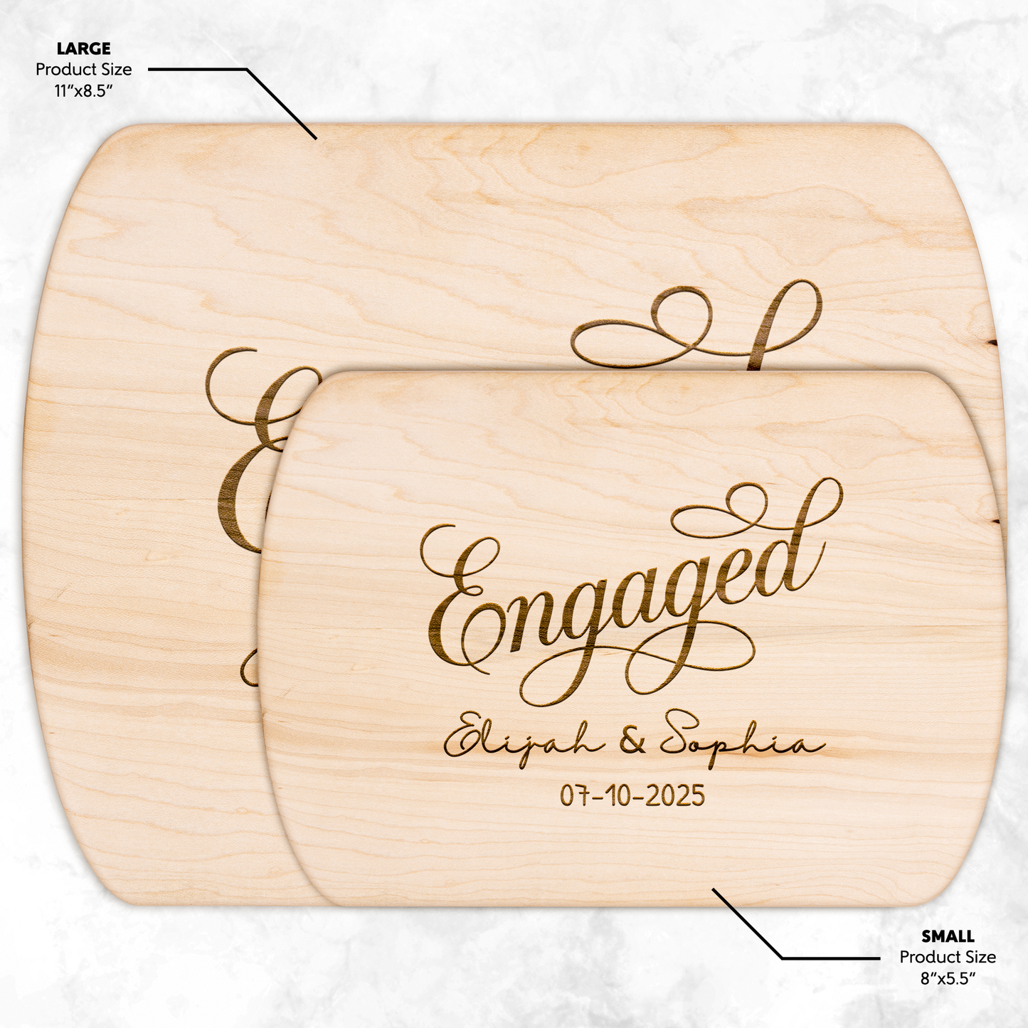 Custom Engaged Couple Name & Date Cutting Board - c417a25