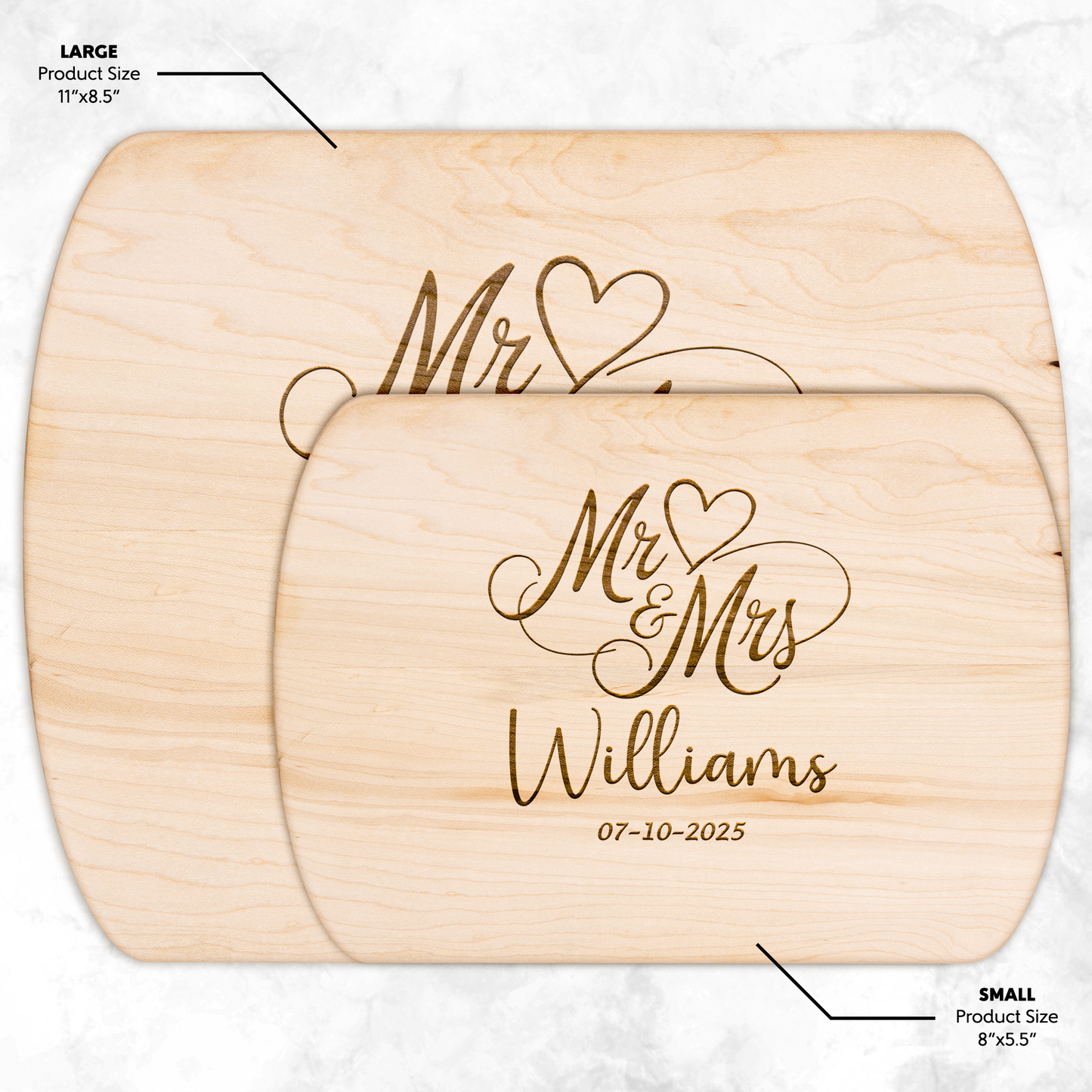 Custom Mr & Mrs Name Engraved Wedding Cutting Board - c418a25