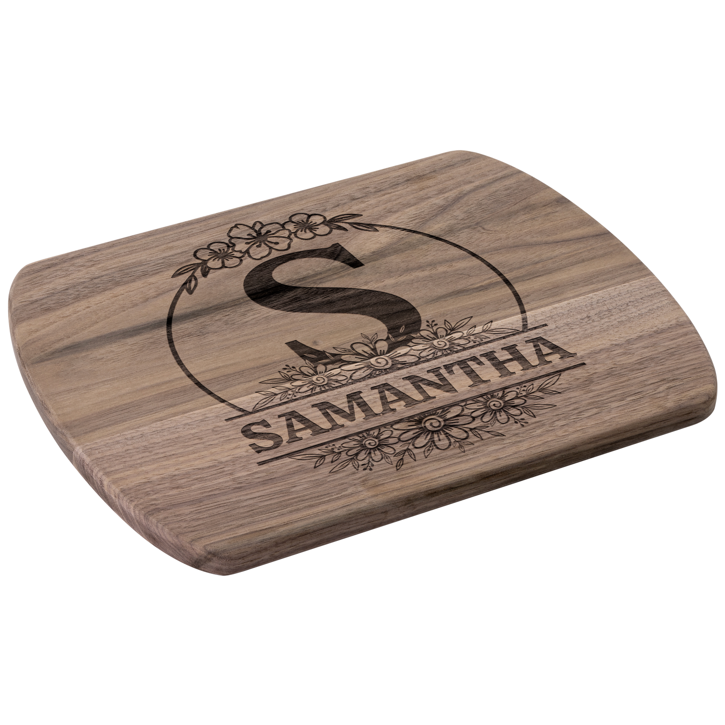 Personalized Floral Monogram Cutting Board with Name - c400a25
