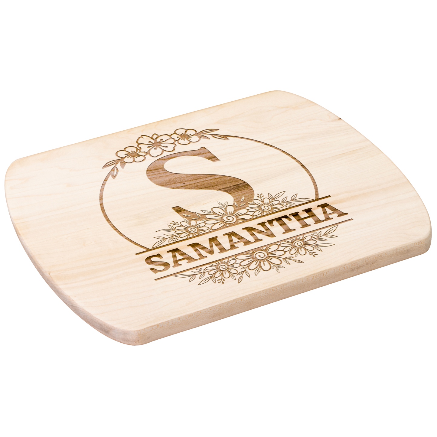 Personalized Floral Monogram Cutting Board with Name - c400a25