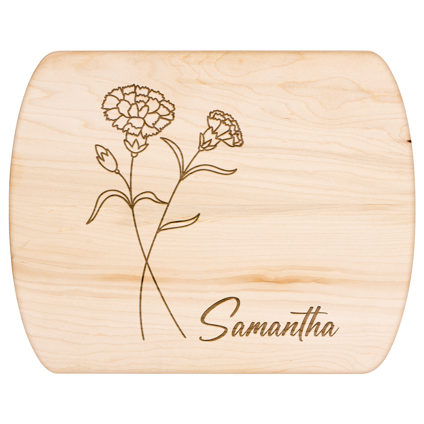 Birth Flower Cutting Board with Name - c404a25