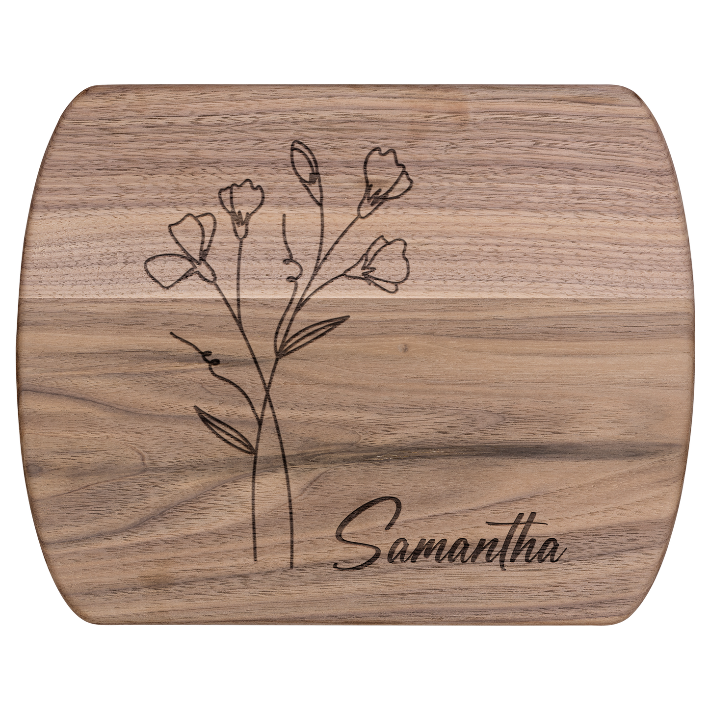 Custom Name Cutting Board with Birth Month Flower - c398a25