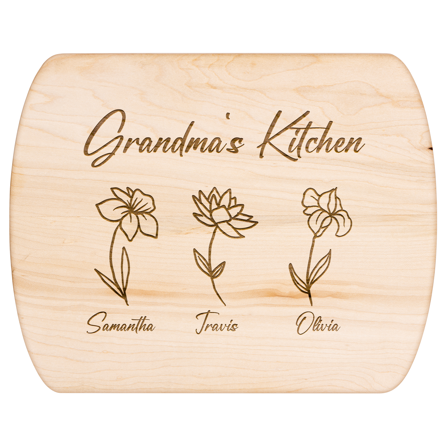 Custom Grandma’s Kitchen Cutting Board with Grandkids - c410a25