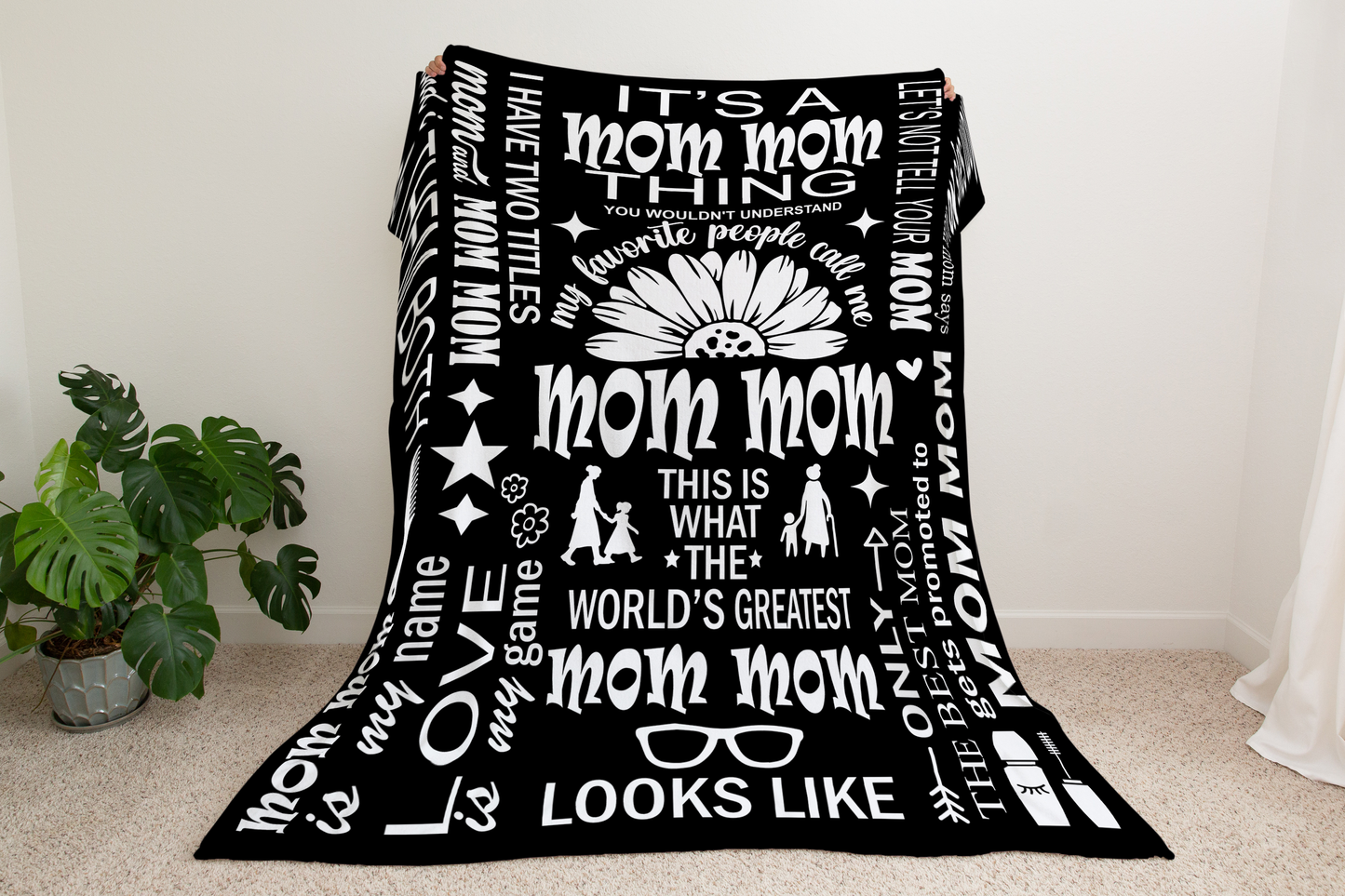 Mom Mom Quotes - Velveteen Plush Blanket - c170a25