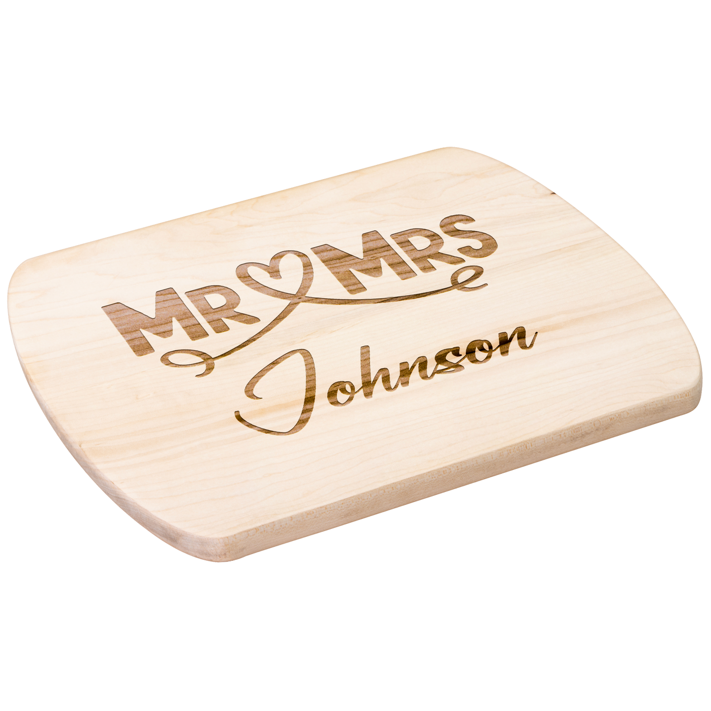 Engraved Mr & Mrs Cutting Board with Last Name - c459a25
