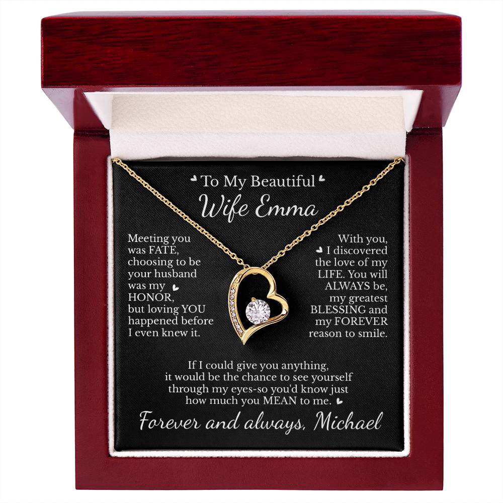 To My Beautiful Wife - Necklace with Blessing & Fate Message - c481a25