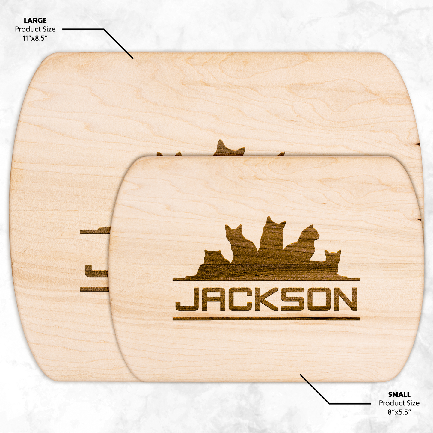 Custom Cat Silhouette Cutting Board with Name - c415a25