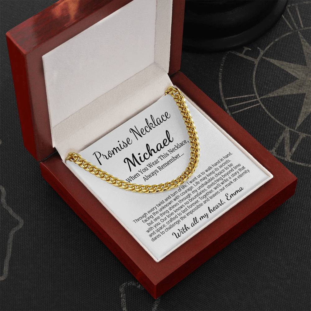 To My Fiancé Promise Necklace With Custom Message - c478a25