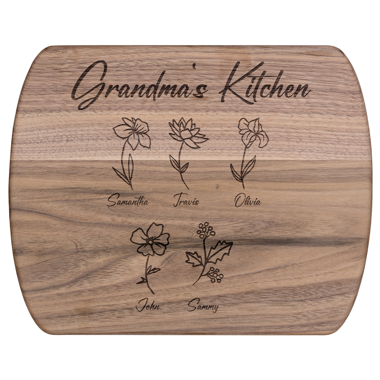 Custom Grandma’s Kitchen Cutting Board with Grandkids - c410a25