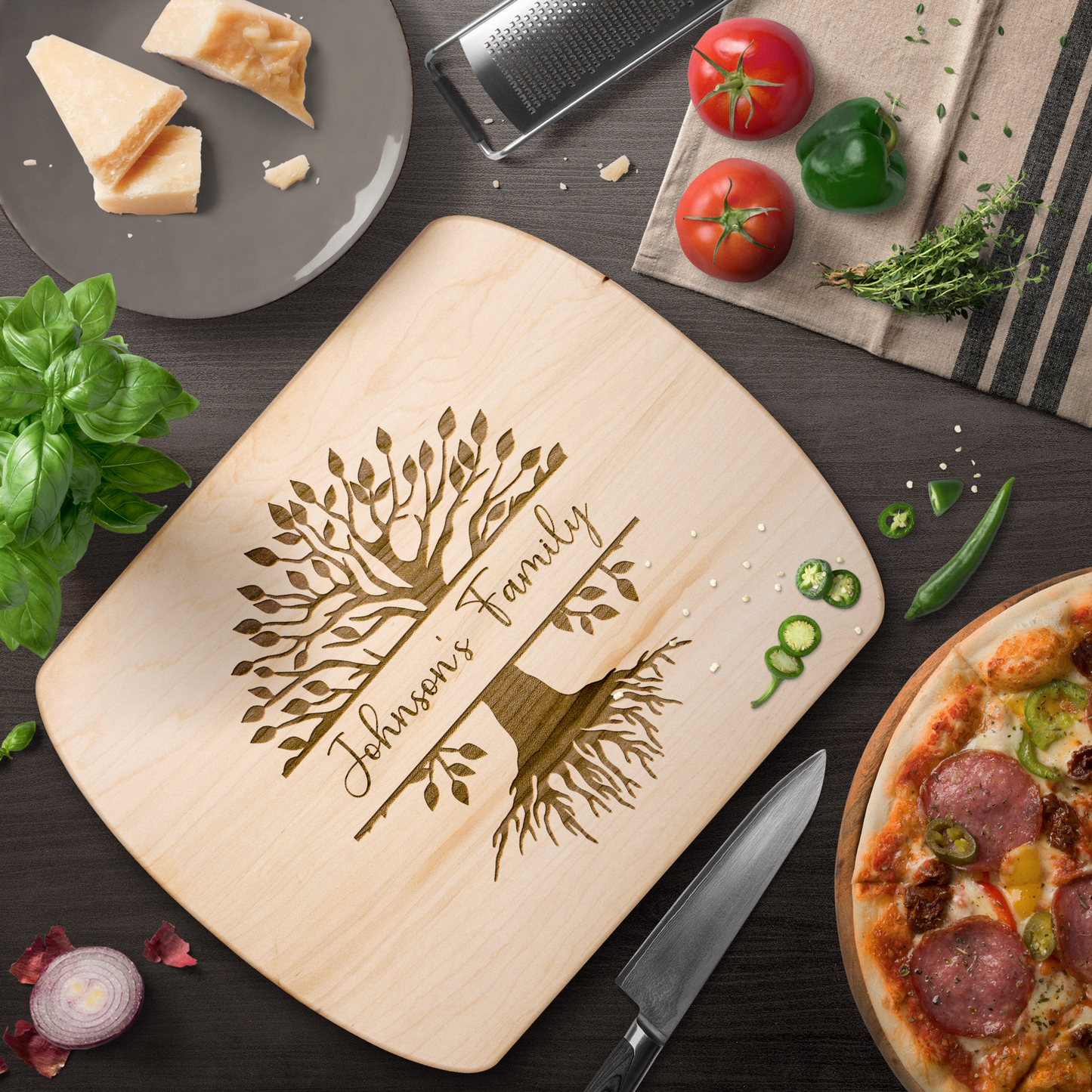 Custom Family Tree Name Engraved Cutting Board - c419a25