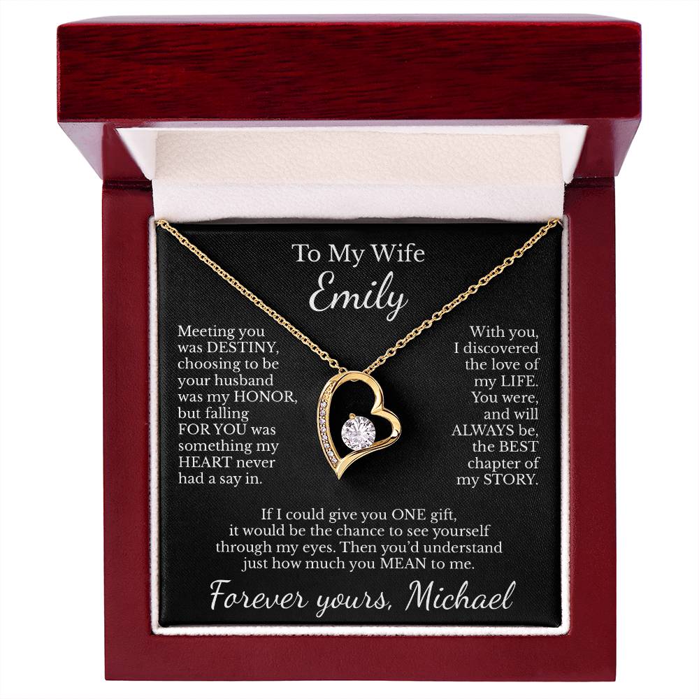 To My Wife - Necklace with Destiny & Love Story Message - c482a25