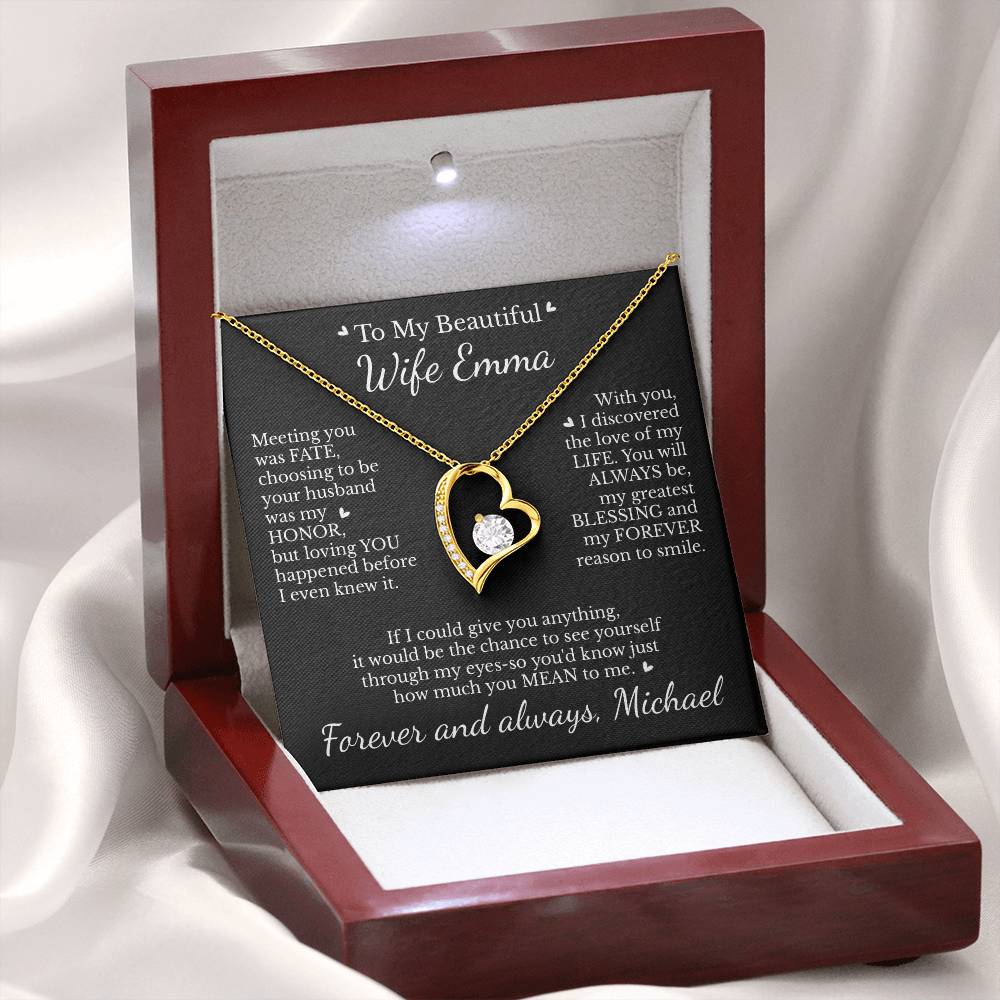 To My Beautiful Wife - Necklace with Blessing & Fate Message - c481a25