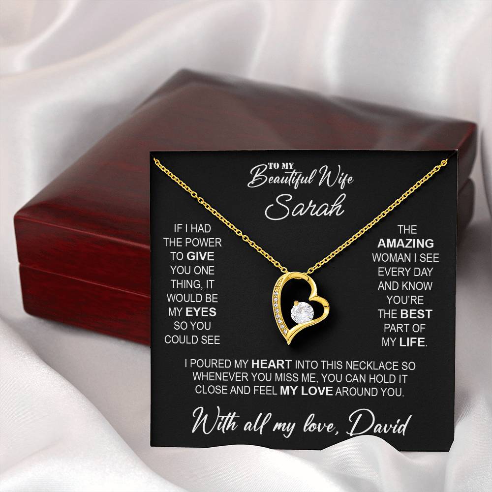 To My Beautiful Wife - Necklace with Deep Love & Vision Message - c483a25