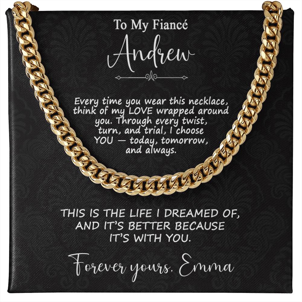 To My Fiancé - Personalized Necklace Gift for Him - c537a25