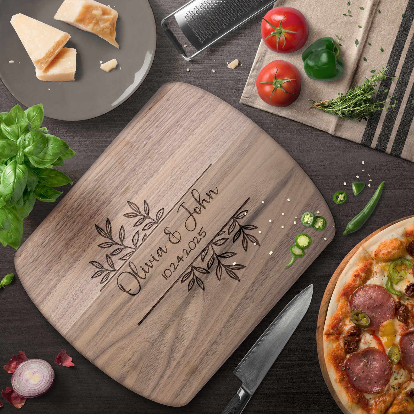 Custom Couple Name Cutting Board - Wedding or Anniversary Gift - c460a25