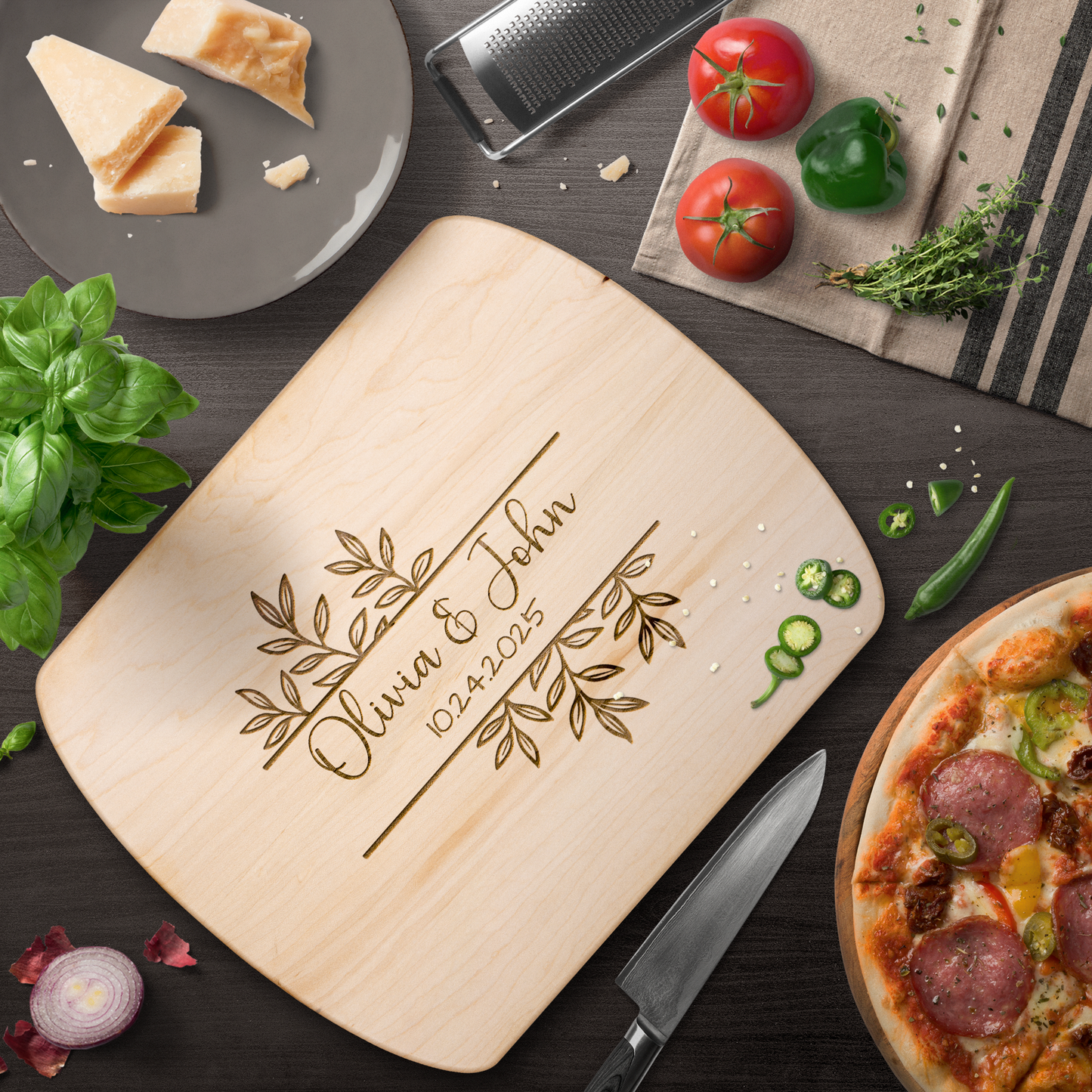 Custom Couple Name Cutting Board - Wedding or Anniversary Gift - c460a25