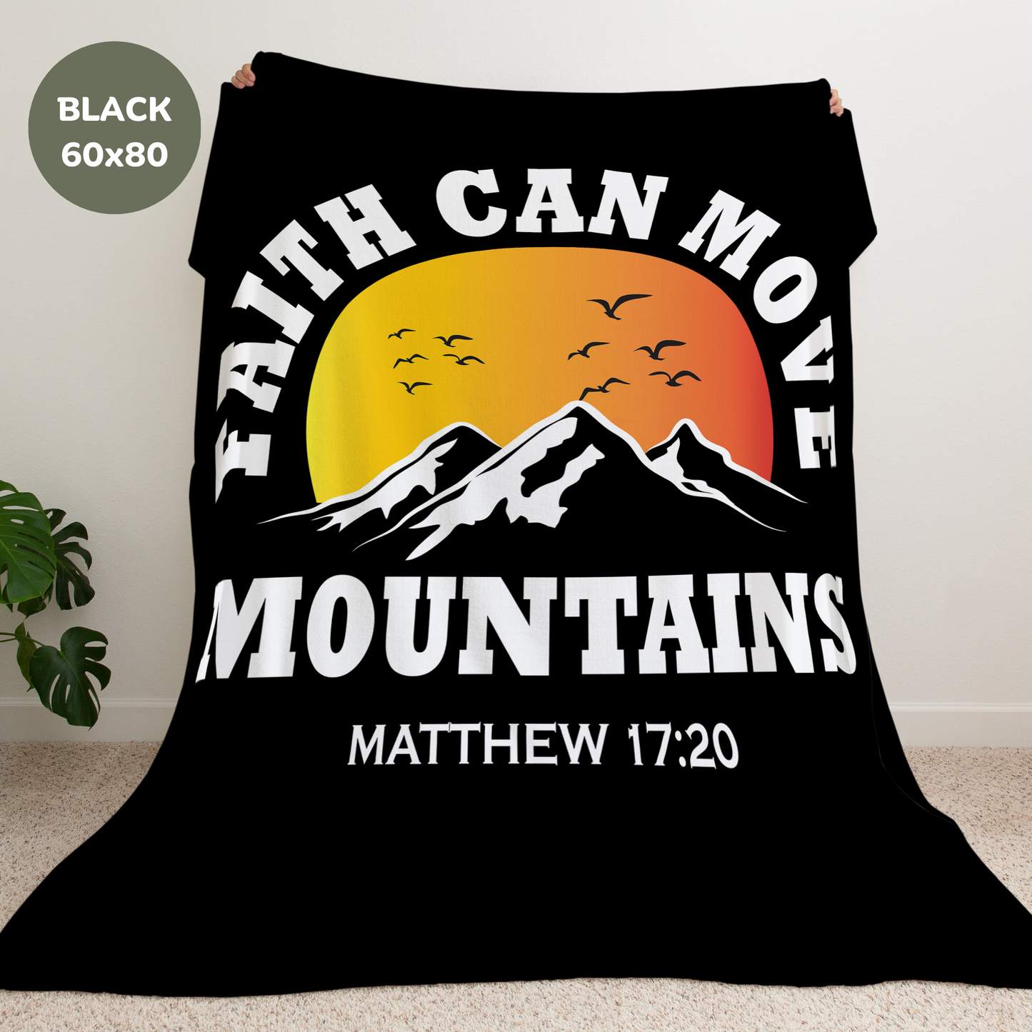 Faith Can Move Mountains Velveteen Blanket - c130a25