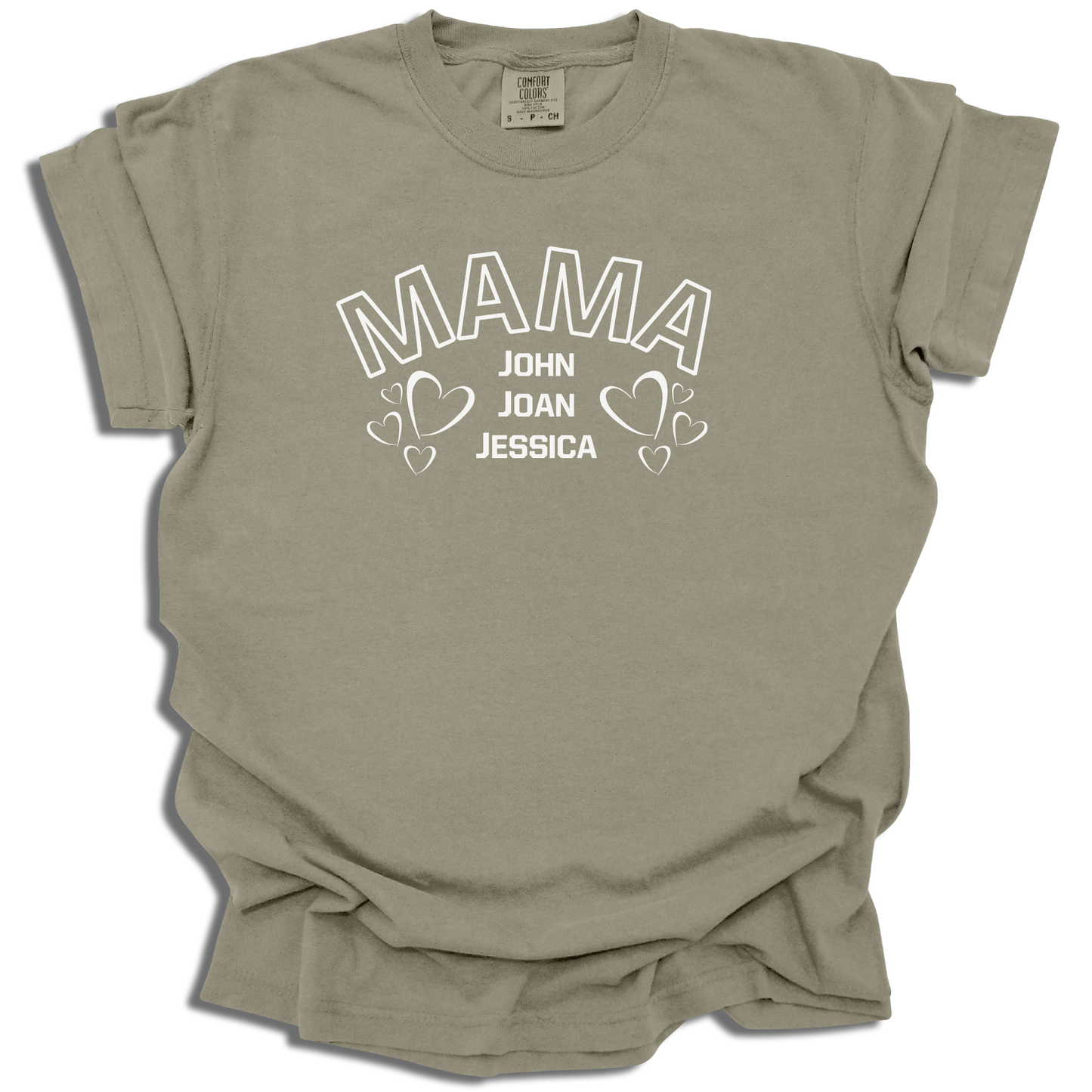 Custom Mama T-Shirt - Personalized with Family Names Heart Design - Mother's Day Gift - c175a25