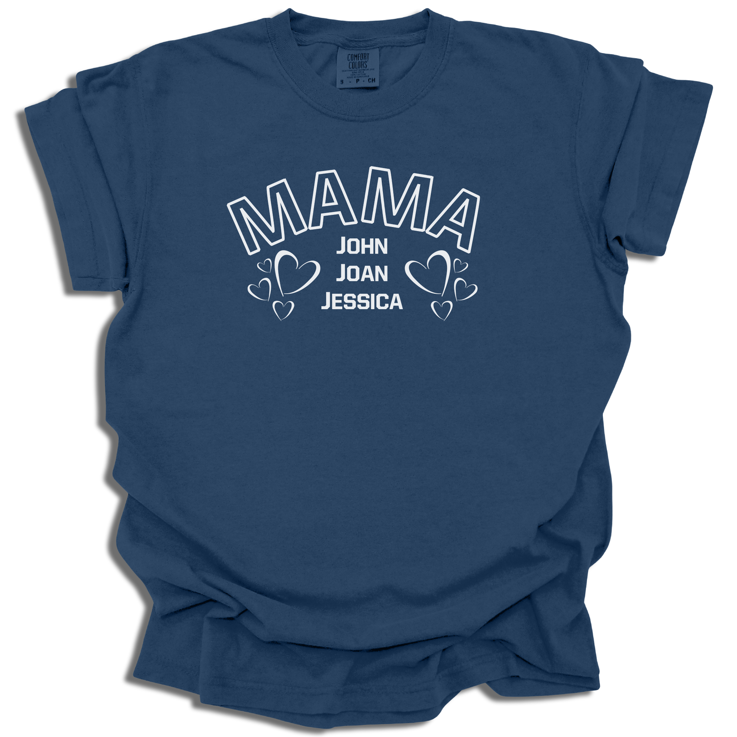 Custom Mama T-Shirt - Personalized with Family Names Heart Design - Mother's Day Gift - c175a25