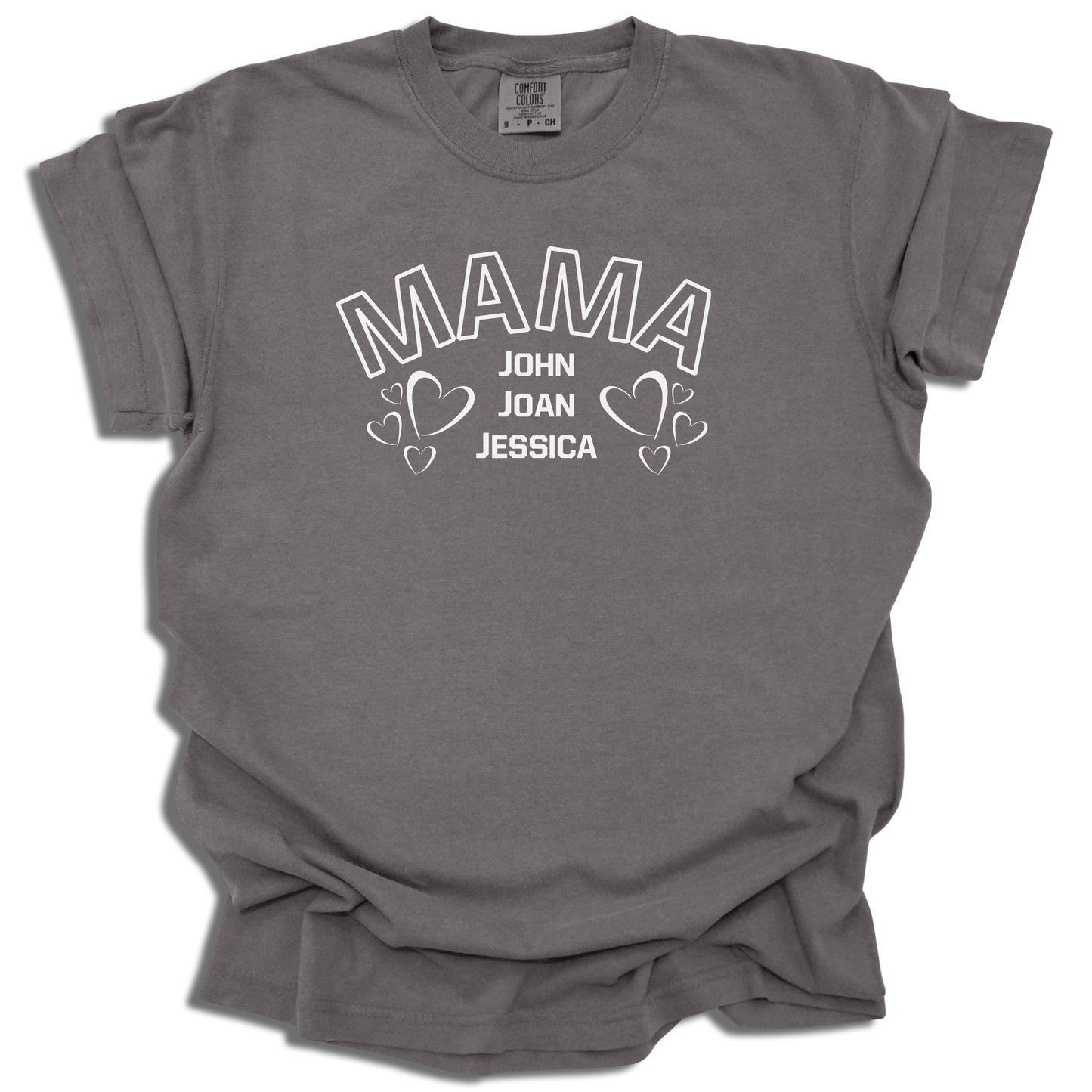 Custom Mama T-Shirt - Personalized with Family Names Heart Design - Mother's Day Gift - c175a25