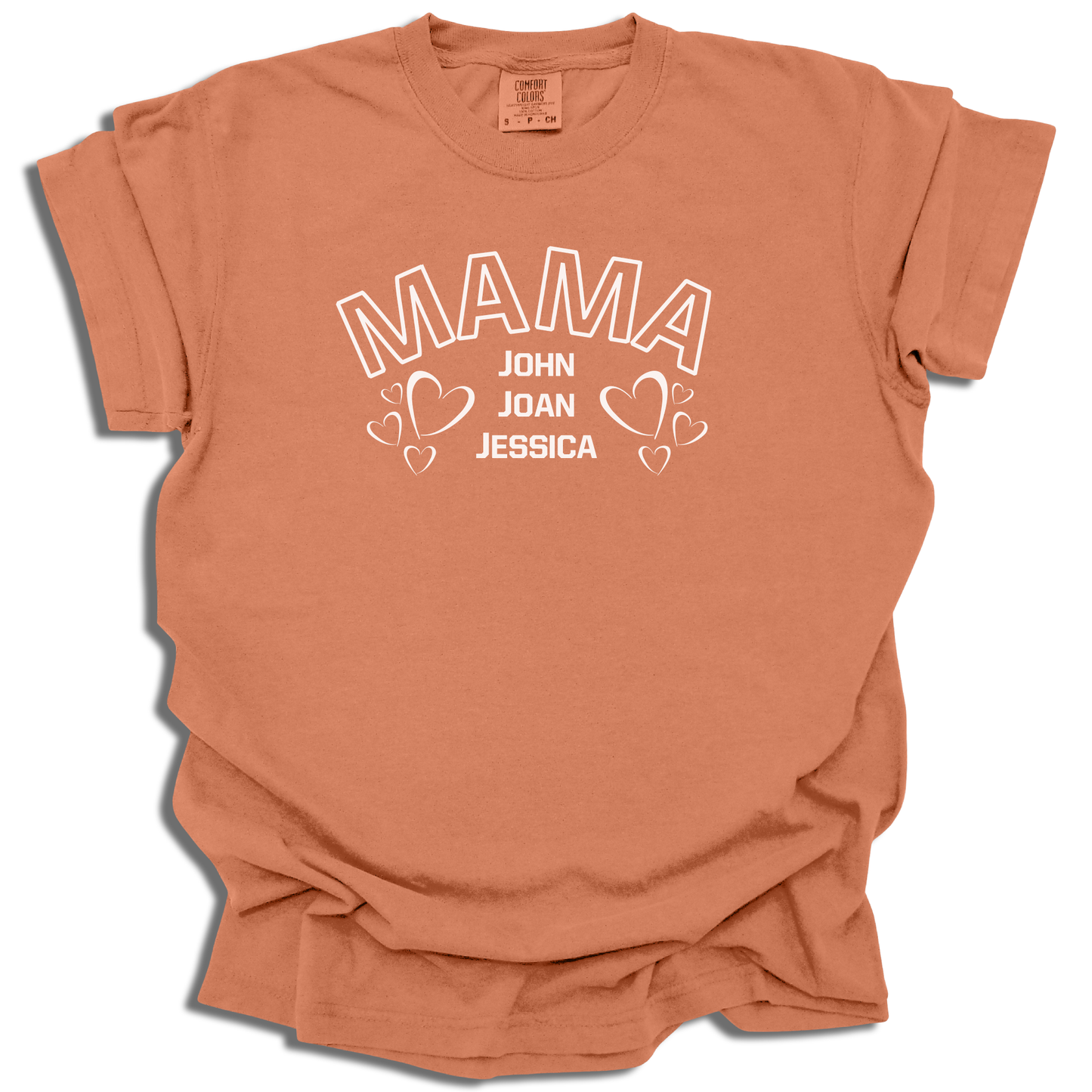 Custom Mama T-Shirt - Personalized with Family Names Heart Design - Mother's Day Gift - c175a25